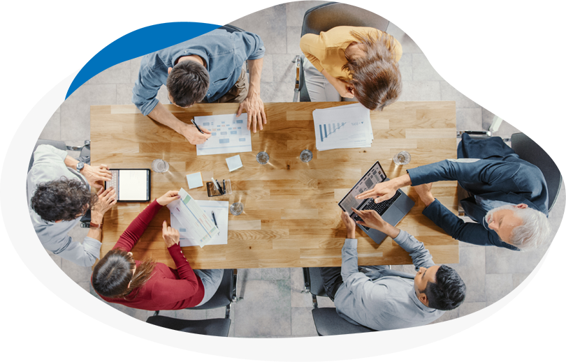Diverse team members work together to provide the best business transformation solutions, to empower people to achieve more 